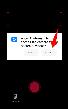 Allow Photomath to Access camera- Download Photomath for PC