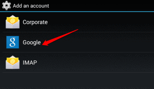 Selecting account type